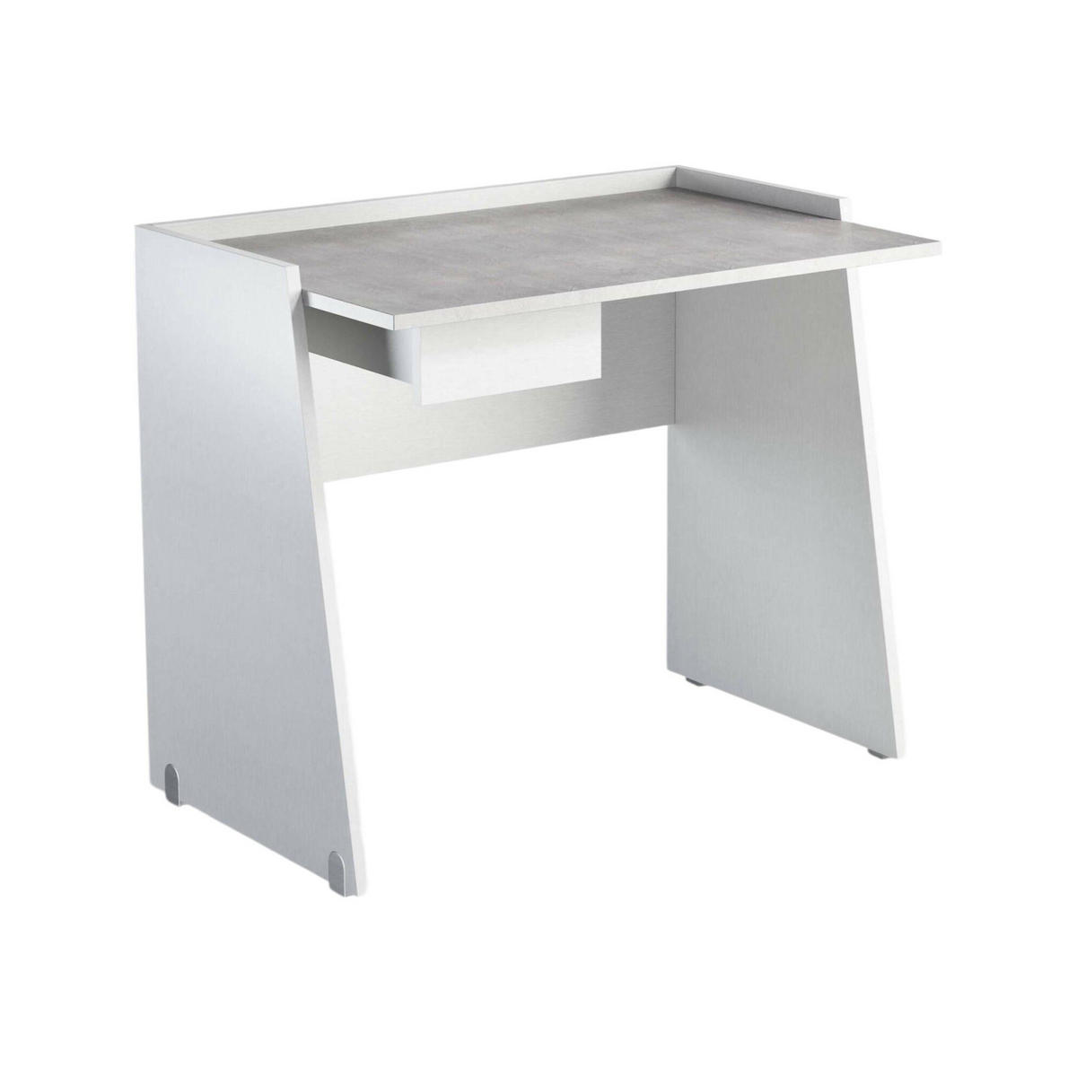SCHREIBTISCH Weiß, Zement 60/90/80 cm - Weiß/Grau, Holzwerkstoff (60/90/80cm) - DMORA