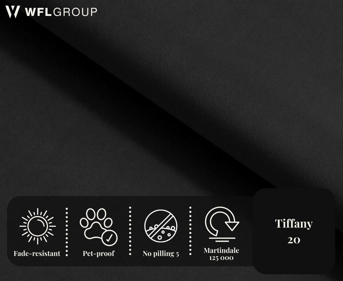 ECKSOFA Nora L-Form 3-Sitzer Universell, Samt, Schwarz 223/73/223 cm - Schwarz Hochglanz/Schwarz, Kunststoff/Textil (223/223cm) - WFL GROUP