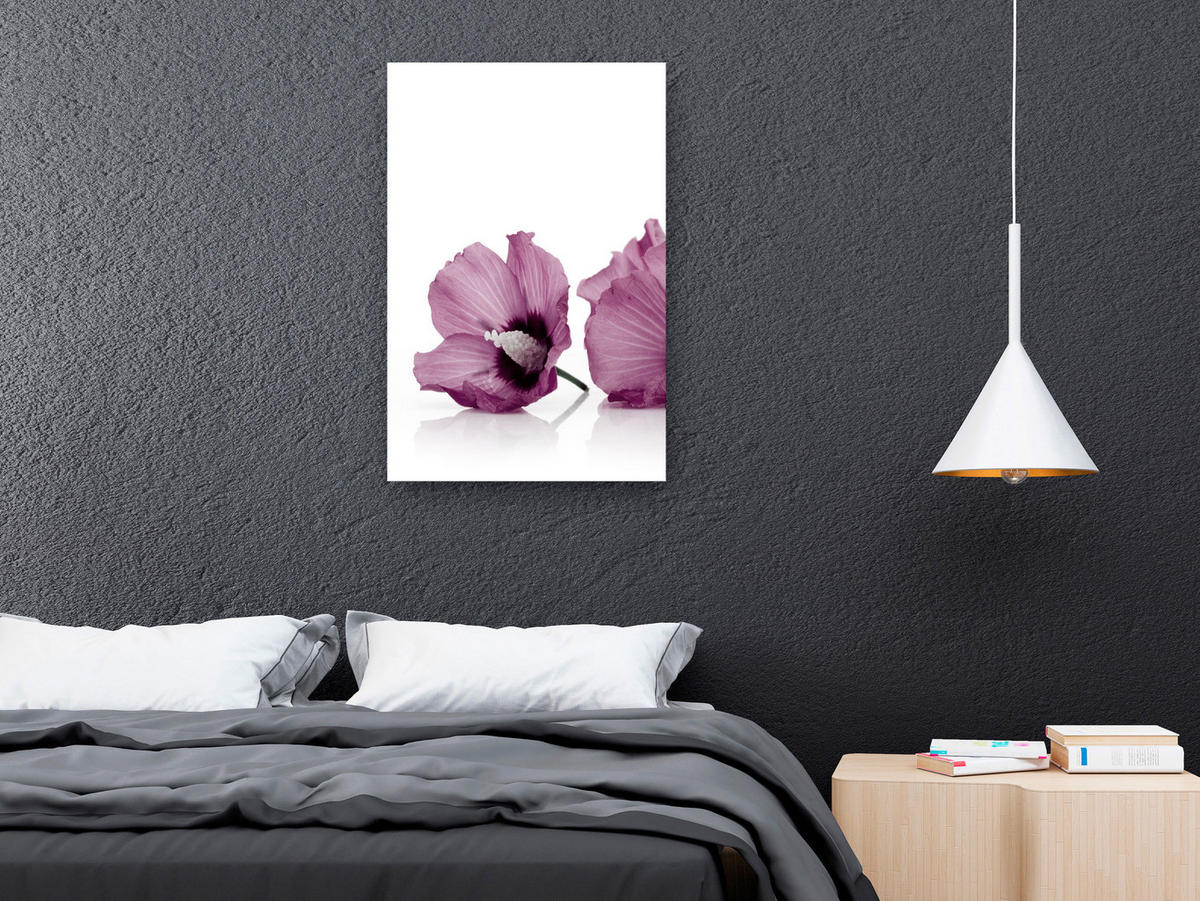 KUNSTDRUCK Weiß 40/60 cm - Pink/Weiß, Textil (40/60cm) - KUNSTLOFT