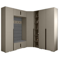 GARDEROBEN-SET 236,7/231,7/47 - Kaschmir/Schwarz, Holz/Kunststoff (181.7/236.7/47cm) - Abiks Möbel