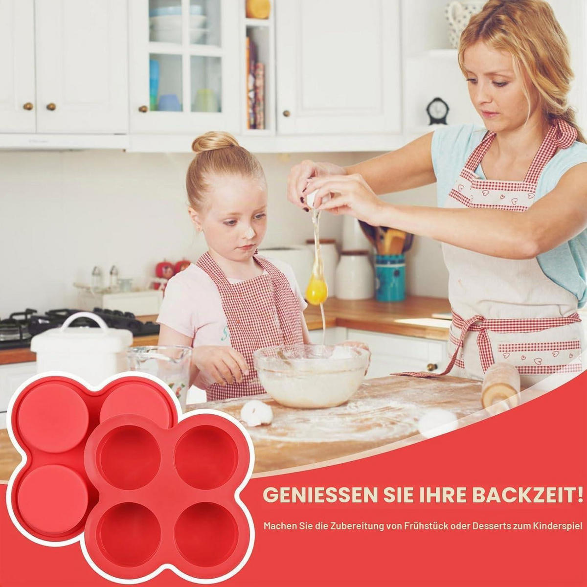 MUFFINFORM Set mit Backpinsel Rot - Rot, Kunststoff (13.5/2.5/13.5cm)