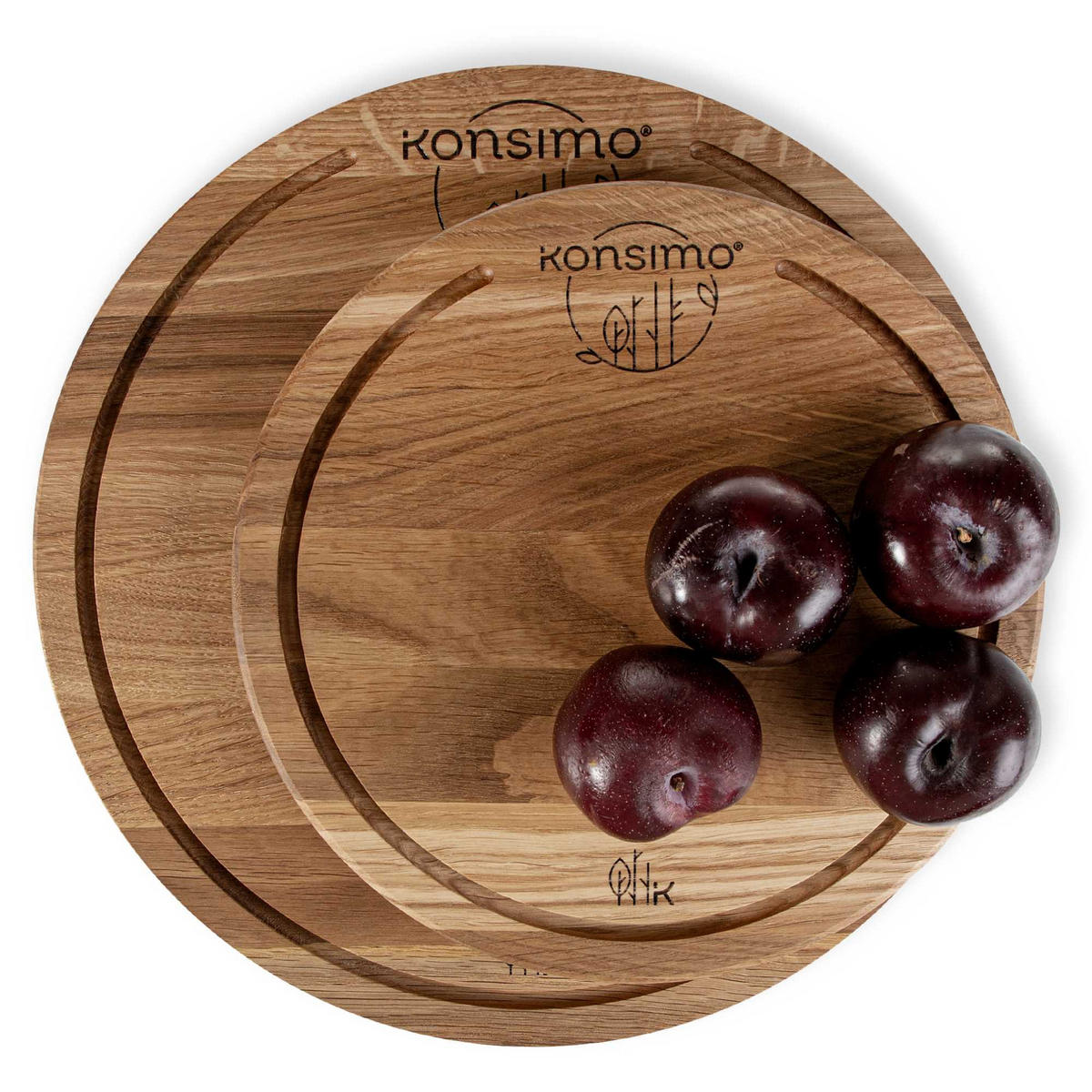 SCHNEIDEBRETT Holz Eiche geölt LESTE 2-tlg - Eichefarben, Holz (32/32cm) - KONSIMO®