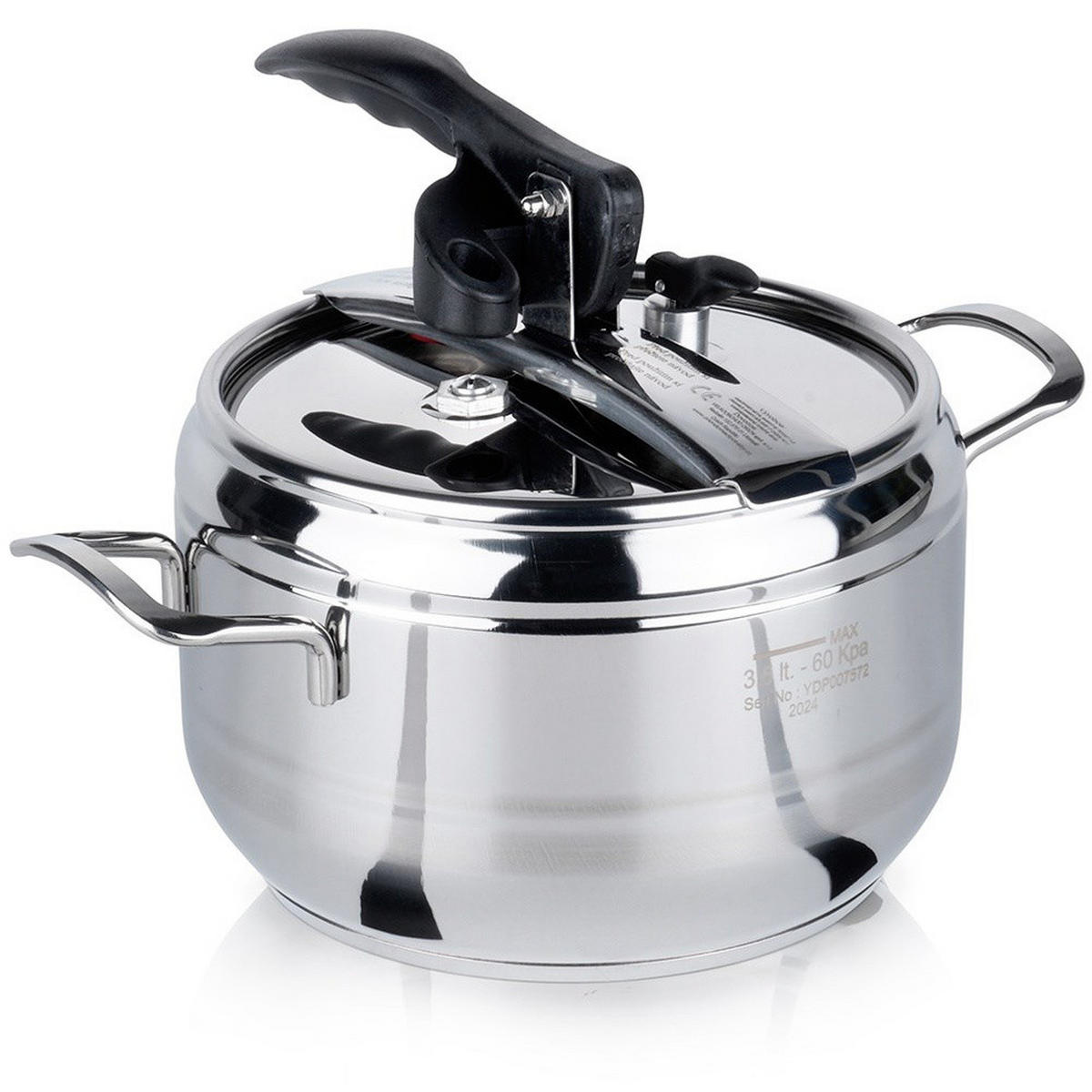 SCHNELLKOCHTOPF Profi silber - Silberfarben, Metall (3.5L) - Orion 