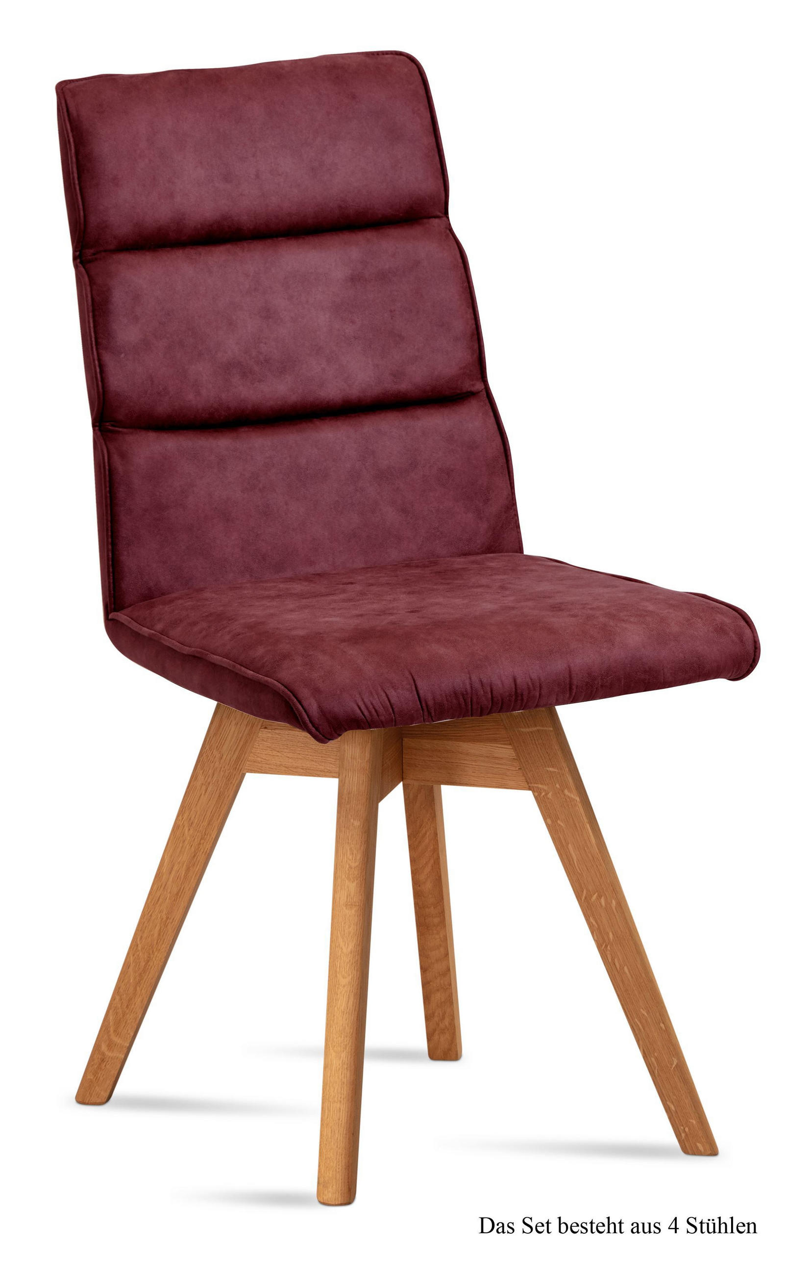 ESSZIMMERSTUHL drehbar (4er-Set) Doris 47x92x60 Eiche geölt/Marsala - Eichefarben/Brombeere, Kunststoff (60/92/47cm) - 58aufmkessel