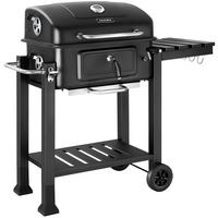 HOLZKOHLEGRILL Florian, 110 x 64 x 104 cm, untere Gitterablage, schwarz - Schwarz, Metall (110/104/64cm) - tectake