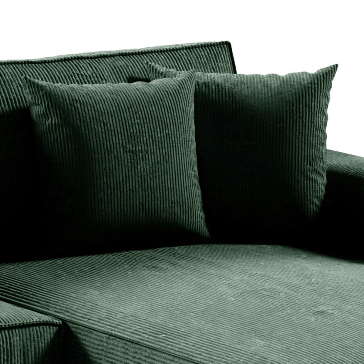 PANORAMASOFA Isaac 5 Sitzplätze Tannengrün - Grün, Holzwerkstoff (398/85/185cm) - Petits-meubles