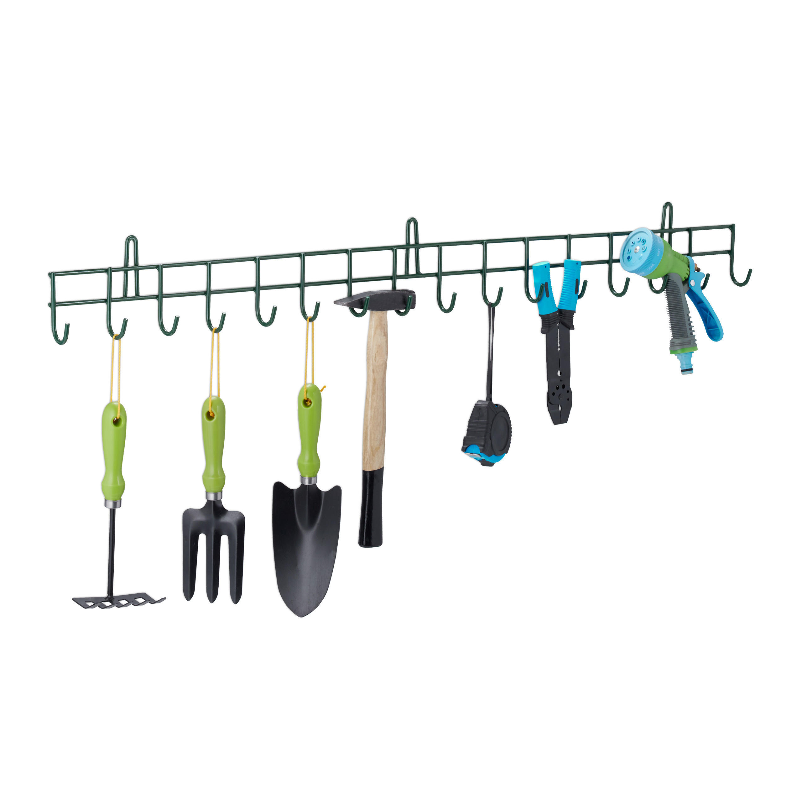 GERÄTEHALTER - Dunkelgrün, Metall (100/12/5cm) - Relaxdays