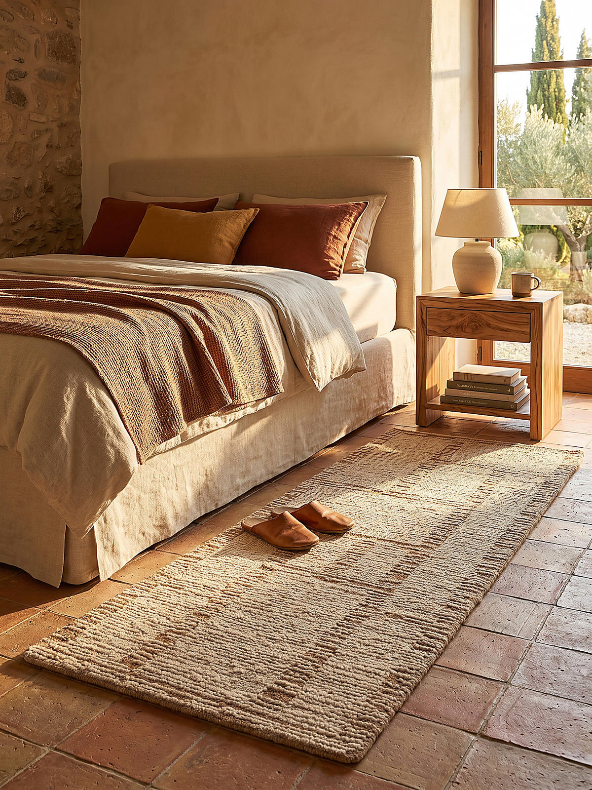 LÄUFER handgetuftet GANNEL, in Natur, Blockdesign, 80 x 230 cm - Beige, Textil (80/230cm) - KADIMA DESIGN