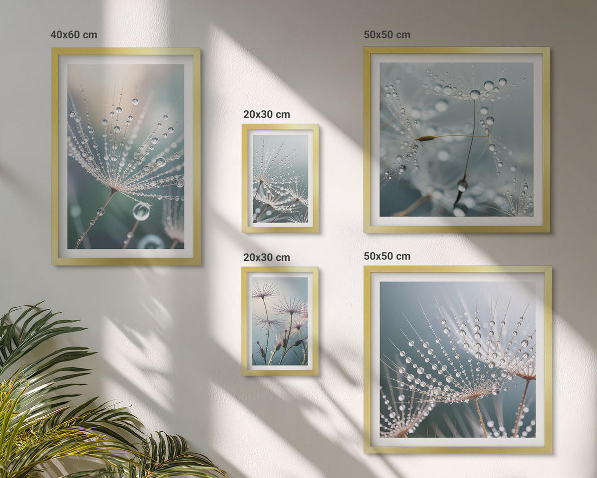 WANDBILDER 5er Set - 50x50 cm & 20x30 cm & 40x60 cm Goldrahmen - Lineare abstrakte Motive - Goldfarben, Kunststoff (40/60cm) - ArtPrintCave