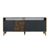 SIDEBOARD 4 Türen L180 cm - Milan - Wildeiche/Anthrazit, Holzwerkstoff (35/78.6/180cm) - Calicosy