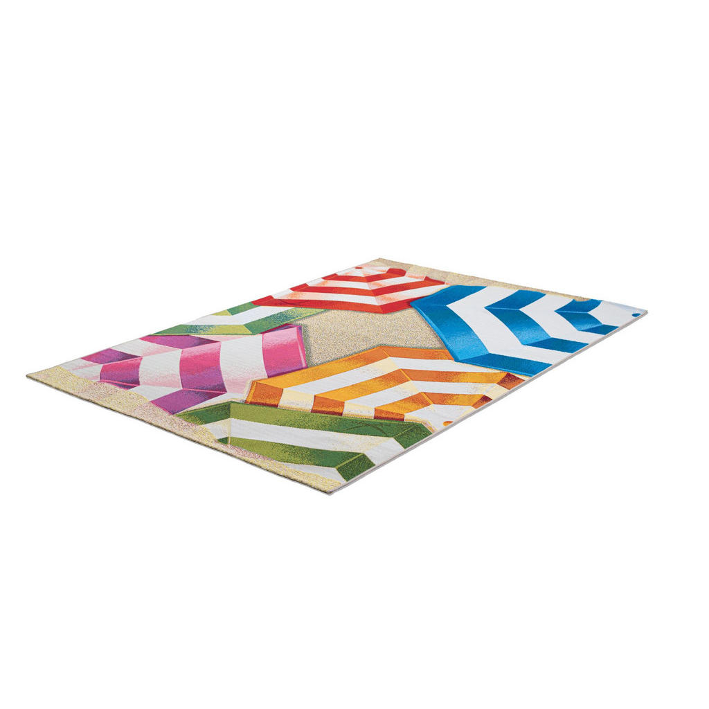 Thumbnail - Sansibar Sylt Outdoorteppich, Mehrfarbig, Textil, Wasser/Strand/Meer, Rechteckig, 80x165 cm, Oeko-Tex®, für Fußbodenheiz...