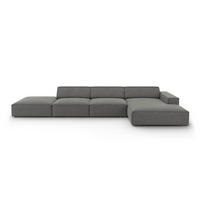 ECKSOFA rechts Jodie aus Samt hellgrau 5 Sitzplätze - Hellgrau, Textil (166/341cm) - Micadoni