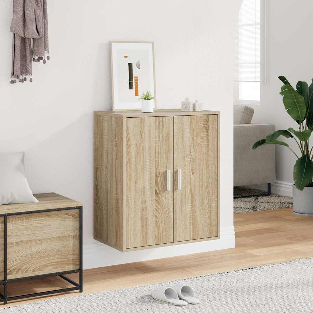 SCHUHSCHRANK Sonoma-Eiche 60/35/70 Cm Holzwerkstoff - Alteiche, Holzwerkstoff (35/70/60cm) - vidaXL