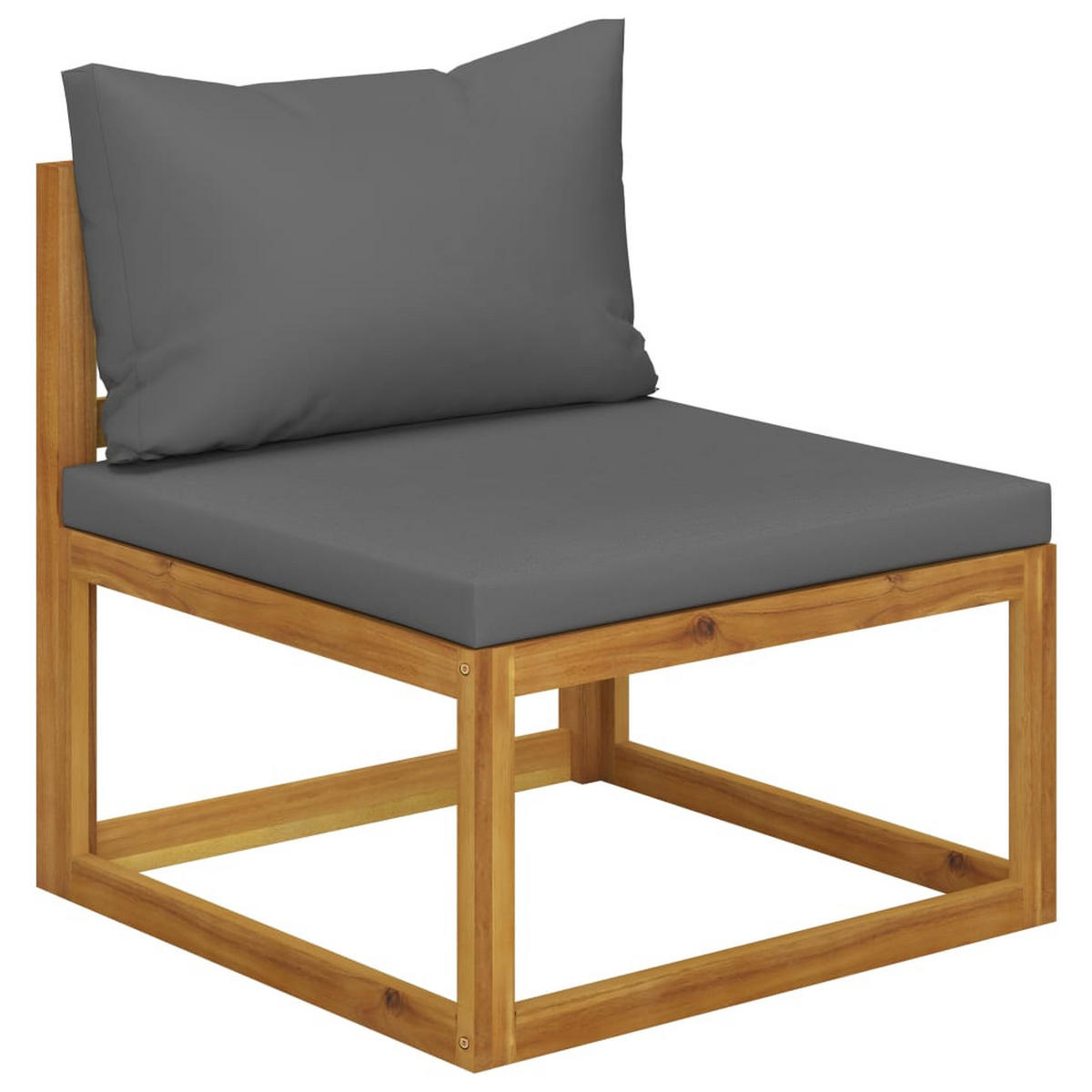 GARTEN-LOUNGE-SET 6Er Set Mit Auflagen Massivholz Akazie - Grau, Holz - vidaXL