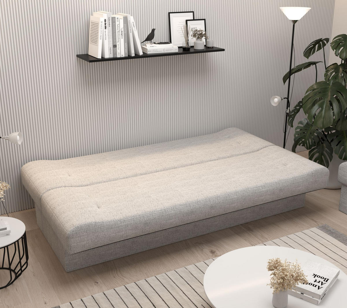 SOFA LAWA mit Schlaffunktion KORNET 10 mit Stauraum - Schwarz, Textil (192/93/80cm) - Bedante