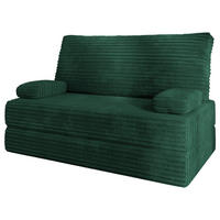 BETTSOFA LADIA aus Schaumstoff Cordstoff Grün Schlaffunktion - Grün, Textil (140/86/60cm) - MASSENO
