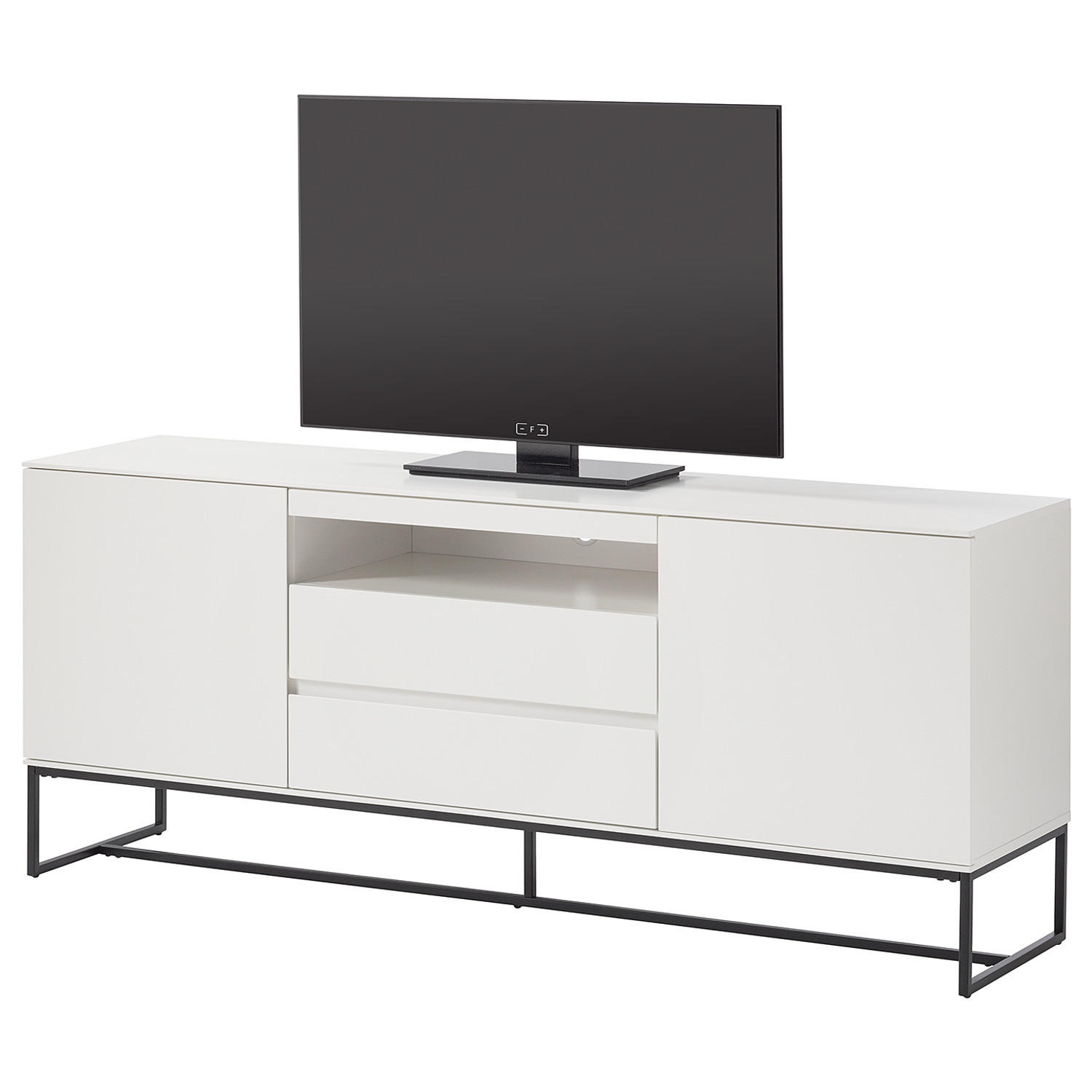 TV-LOWBOARD - Schwarz/Weiß, Holzwerkstoff/Metall (165/67/40cm) - home24