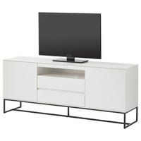 TV-LOWBOARD - Schwarz/Weiß, Holzwerkstoff/Metall (165/67/40cm) - home24