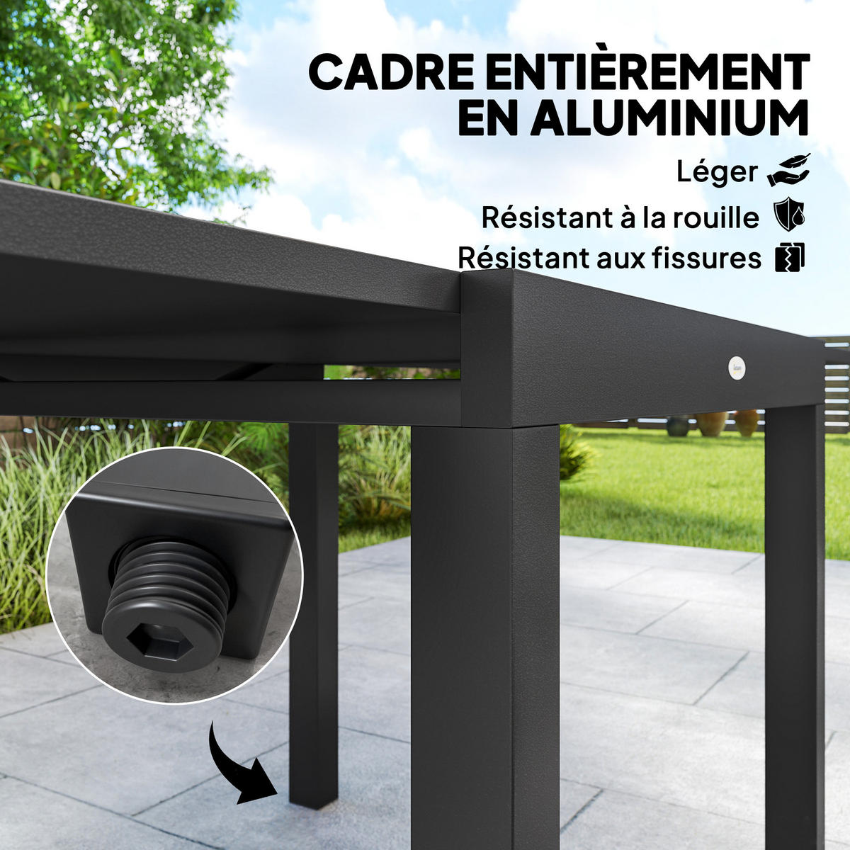 GARTENTISCHGRUPPE DE-18117 ausziehbar 90-180 cm, Aluminium/Textilene Grau - Grau, Metall - ComfortXL