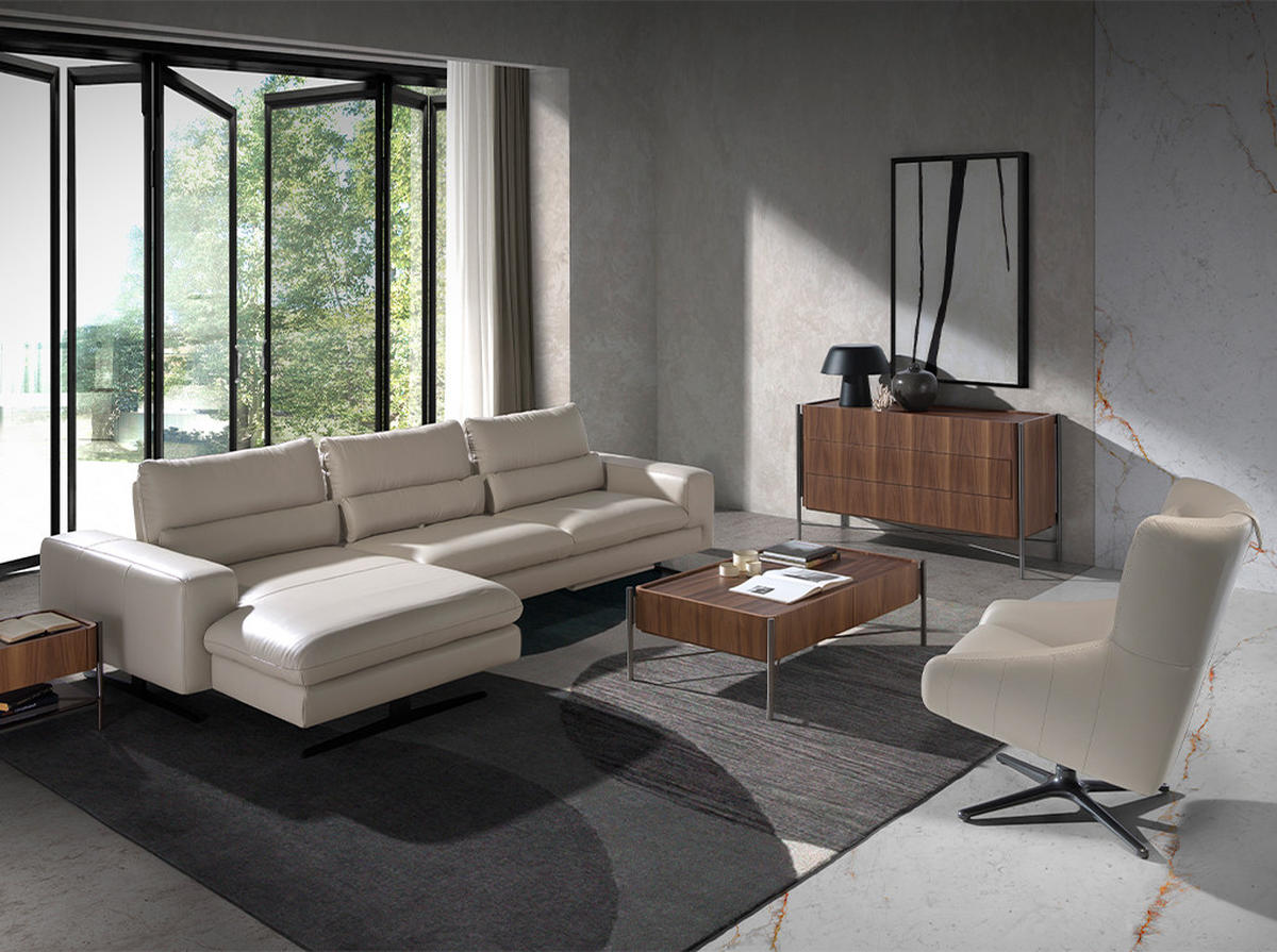 LEDER-DREHSESSEL Grau Taupe 76/90/100 cm - Taupe/Edelstahlfarben, Leder/Metall (76/100/90cm) - ANGEL CERDA