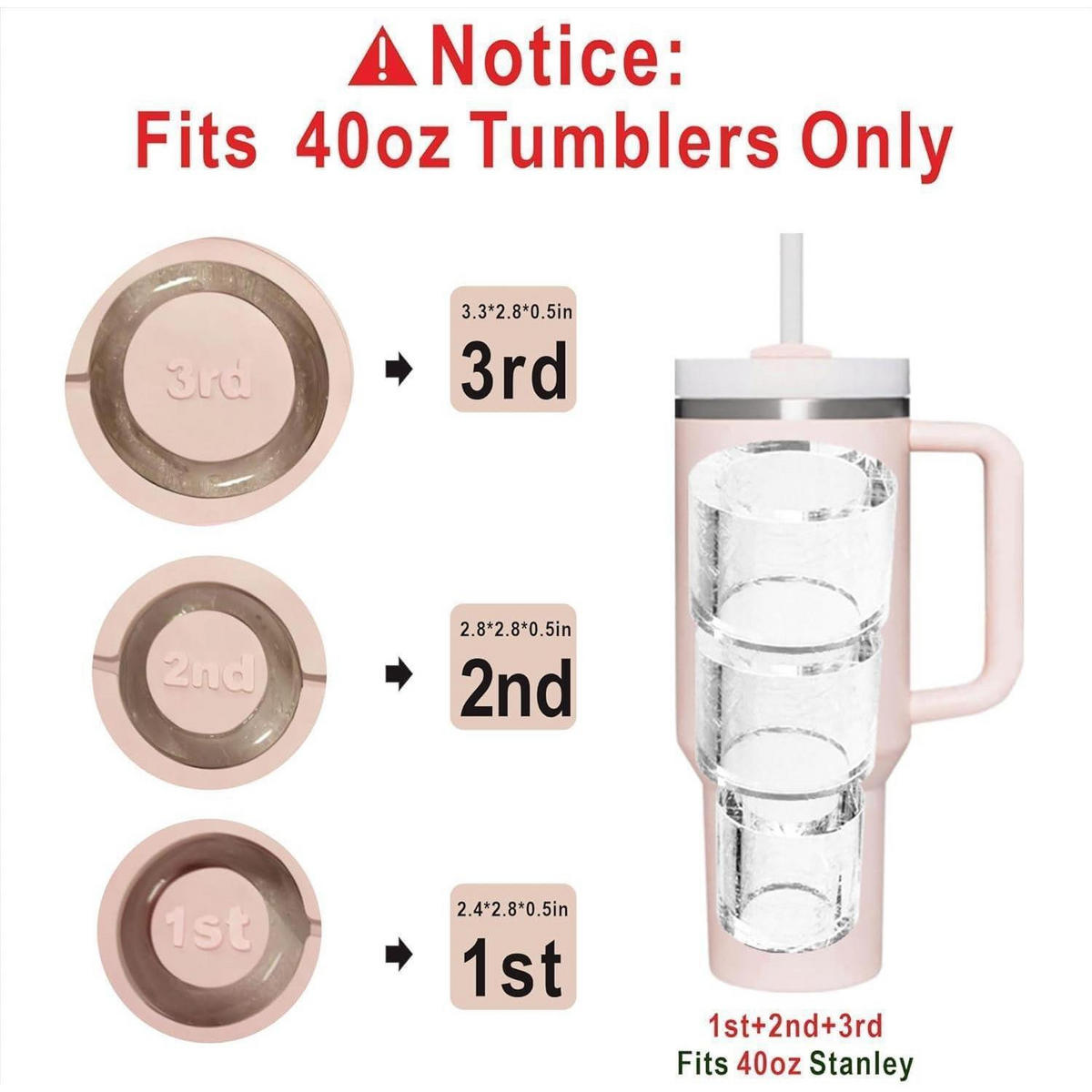 EISWÜRFELFORM Silikon 3er Set mit Behälter - Rosa, Kunststoff (1/1/1cm)
