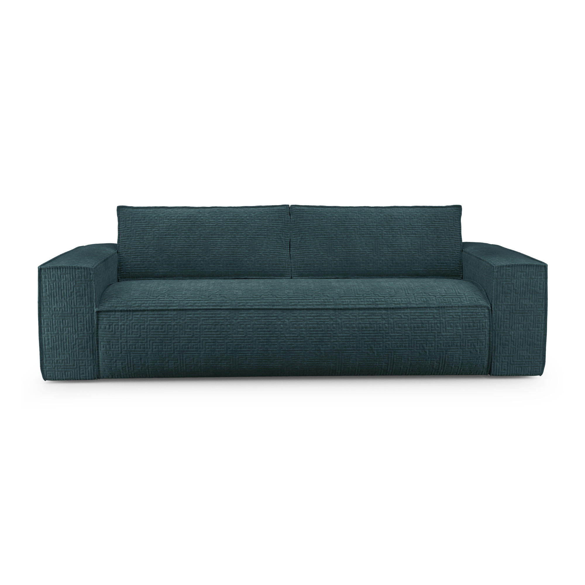 SCHLAFSOFA GERADE Samt Ozeanblau 214cm - Dunkelblau, Textil (214/90/100cm) - Sia Home