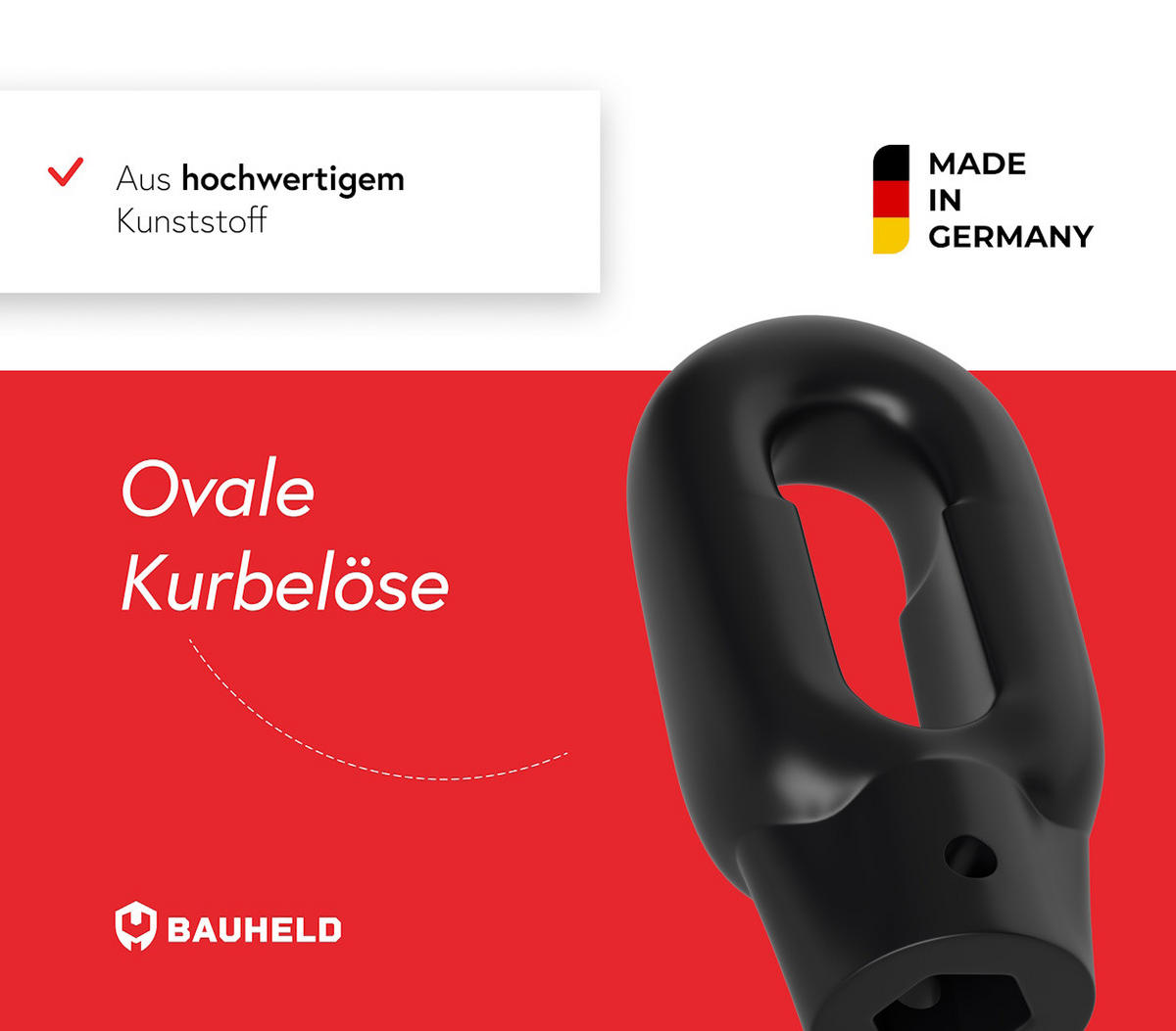 MARKISENÖSE Oval 10 mm Ral 9005 für Fleischerhaken - Schwarz, Kunststoff (1/6.5/6.5cm) - BAUHELD
