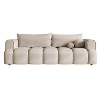 SCHLAFSOFA Dandelino Graubeige Velours - Greige/Schwarz, Kunststoff/Textil (250/90/112cm) - Selsey
