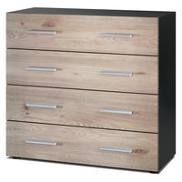 KOMMODE Pavos Eiche Nordic - Silbereichenfarben, Holzwerkstoff (76/72/35cm) - Vladon