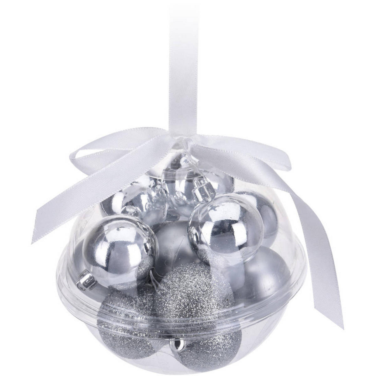WEIHNACHTSKUGELN 14er-Set Ø 4 cm - Silberfarben, Kunststoff (12/13.3/12cm) - Home Styling Collection