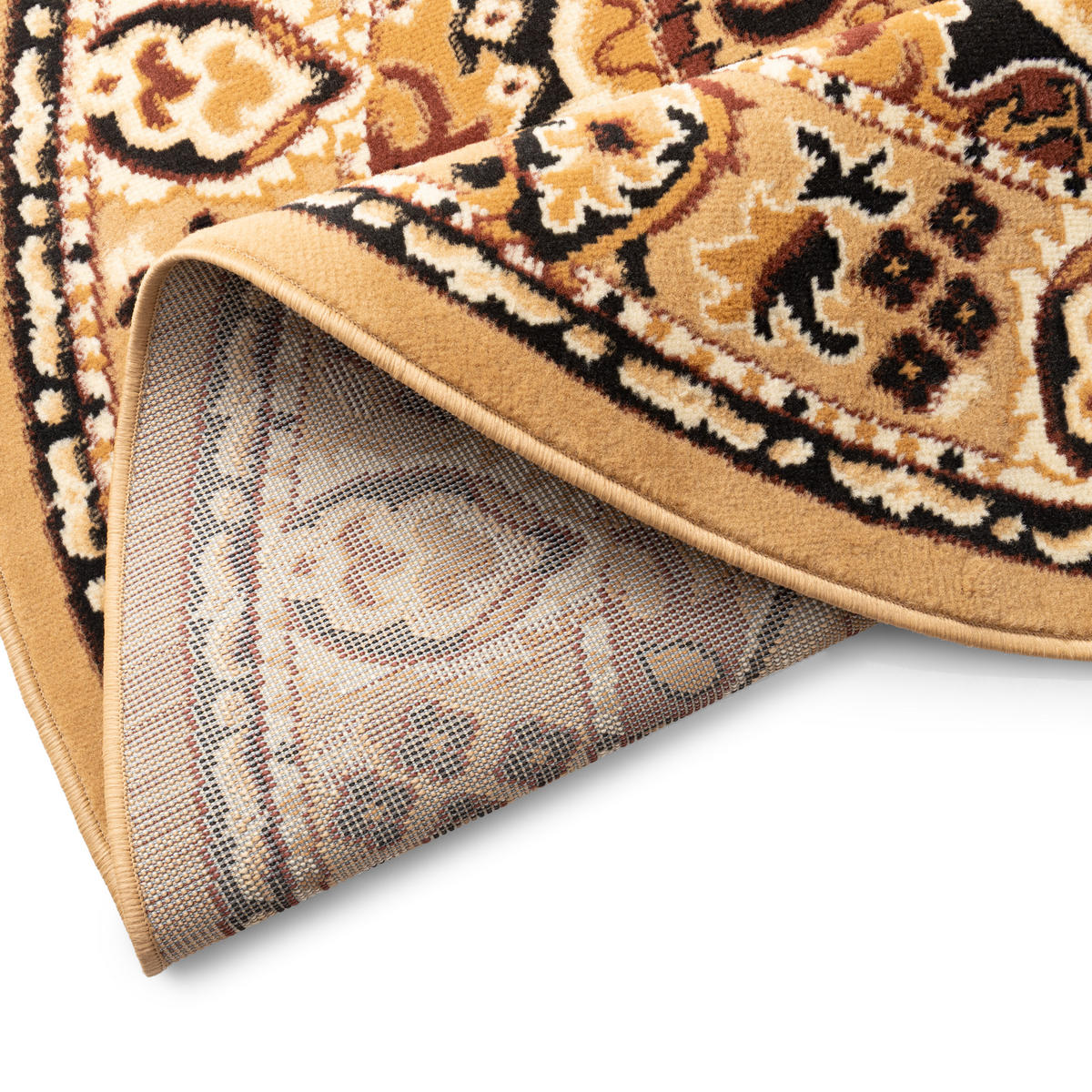 TEPPICH ATLAS oval beige medaillon 60/100 cm - Beige, Textil (60/100cm) - Tapiso