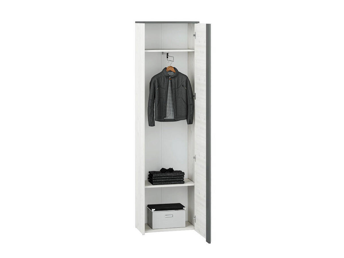 KLEIDERSCHRANK – HYGA 06 – 54 cm – Hyga – Weiß / Kieferfarben - Weiß/Kieferfarben, Holzwerkstoff (54/198/34cm) - hi-markt
