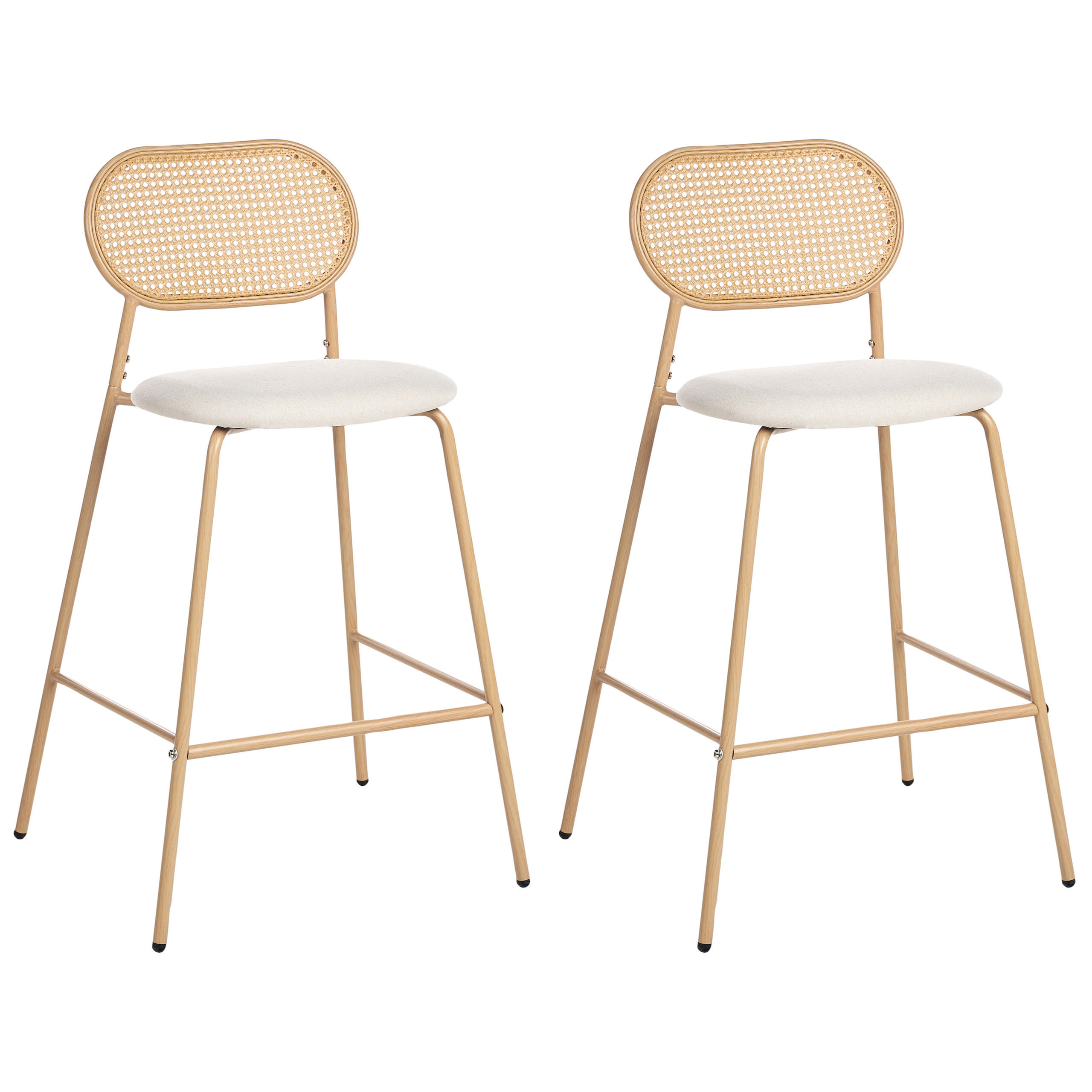 BARSTUHL 2er-Set Hellbraun Adaver - Beige, Metall (57/102/52cm) - Beliani