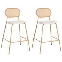 BARSTUHL 2er-Set Hellbraun Adaver - Beige, Metall (57/102/52cm) - Beliani