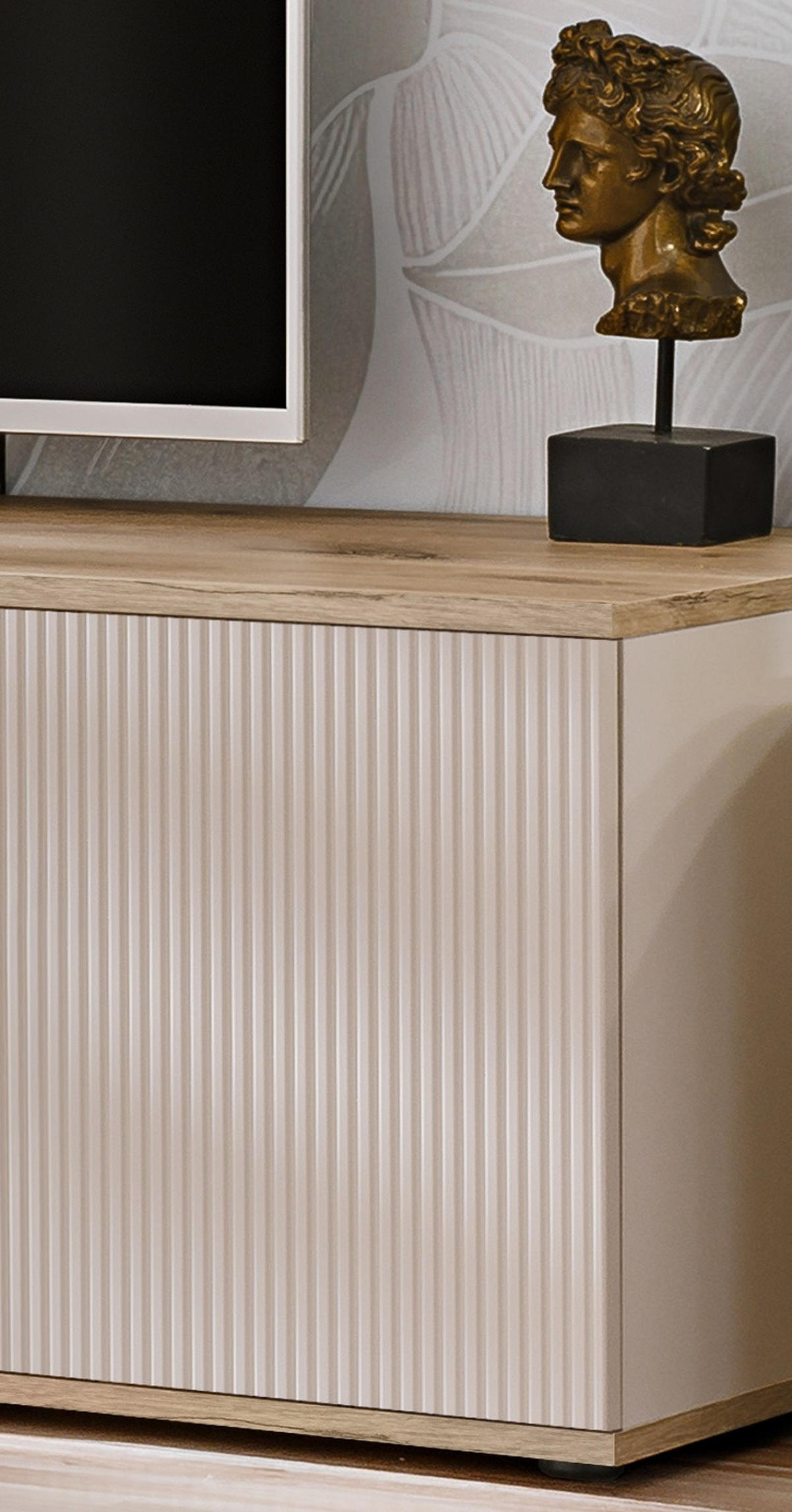 TV-LOWBOARD Viking Eiche, Kaschmir 160 cm, TV Unterschrank mit Push-to-Open - Kaschmir/Eichefarben, Holzwerkstoff/Kunststoff (160/45/42cm) - Inn.Furn