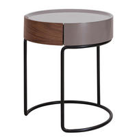 BEISTELLTISCH - Holzwerkstoff / Metall - Walnussfarben/Schwarz, Metall (45/45/53cm) - home24