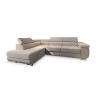 ECKSOFA APIRO L-S Beige Kordstoff mit Schlaffunktion - Beige, Holz (276/202cm) - MASSENO