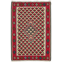 HANDWEBTEPPICH Kelim Senneh Mehrfarbig 85/57 cm Schurwolle - Multicolor, Textil (57/85cm) - Looma