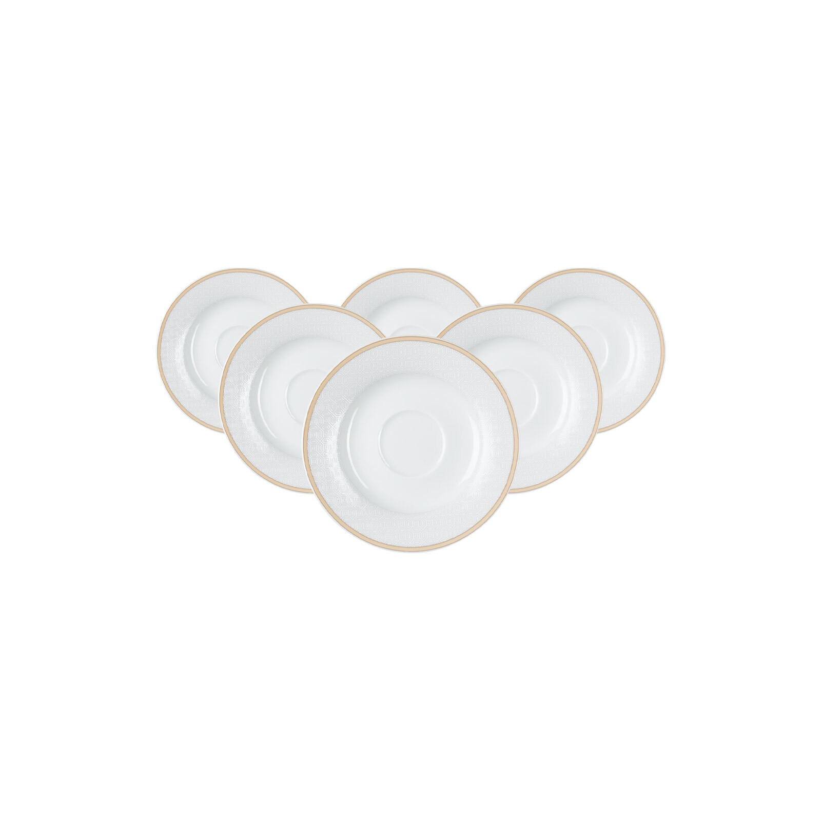 ESPRESSOUNTERTASSEN Geo beige ø 13 cm 6er Set - Beige, Keramik (13cm) - Ritzenhoff Breker