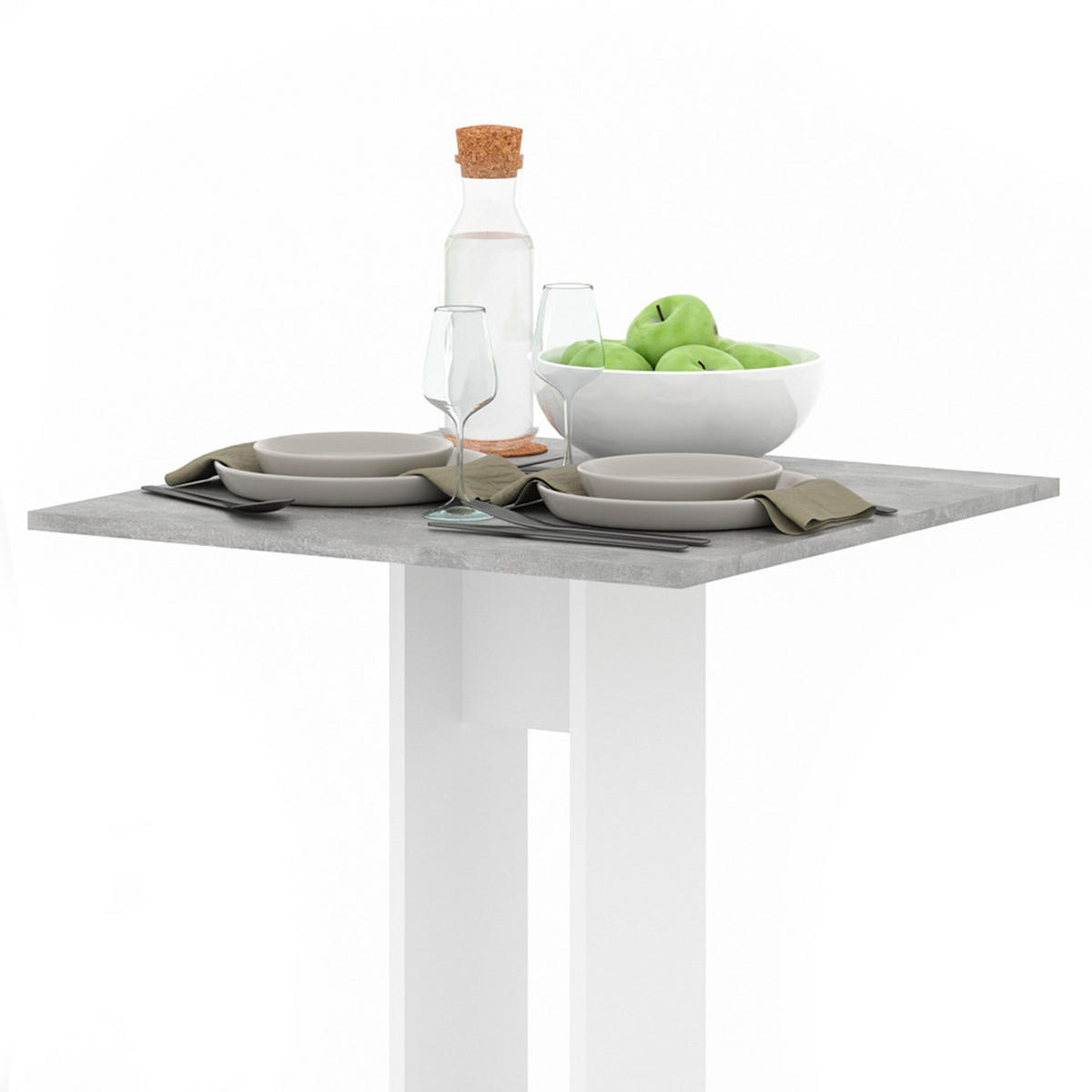 ESSTISCH Repose Beton 65 x 65 cm - Grau, Holzwerkstoff (65/65/78cm) - Vicco