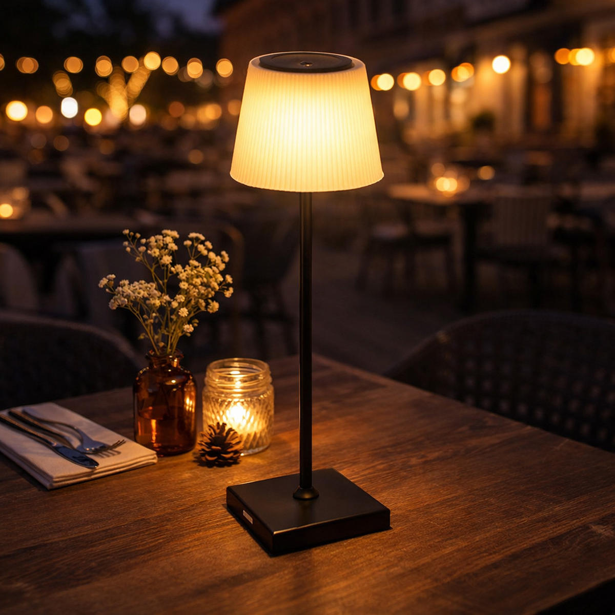 2X LED TISCHLEUCHTE Gregoir Weiß - Weiß, Metall (13.1/13.1/38cm) - Globo Lighting