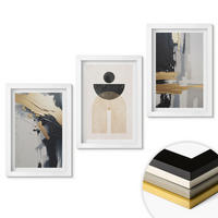 WANDBILDER 3er-Set - 20x30 cm Weißer Rahmen - Abstrakte Geometrie Eleganz - Weiß, Kunststoff (20/30cm) - ArtPrintCave