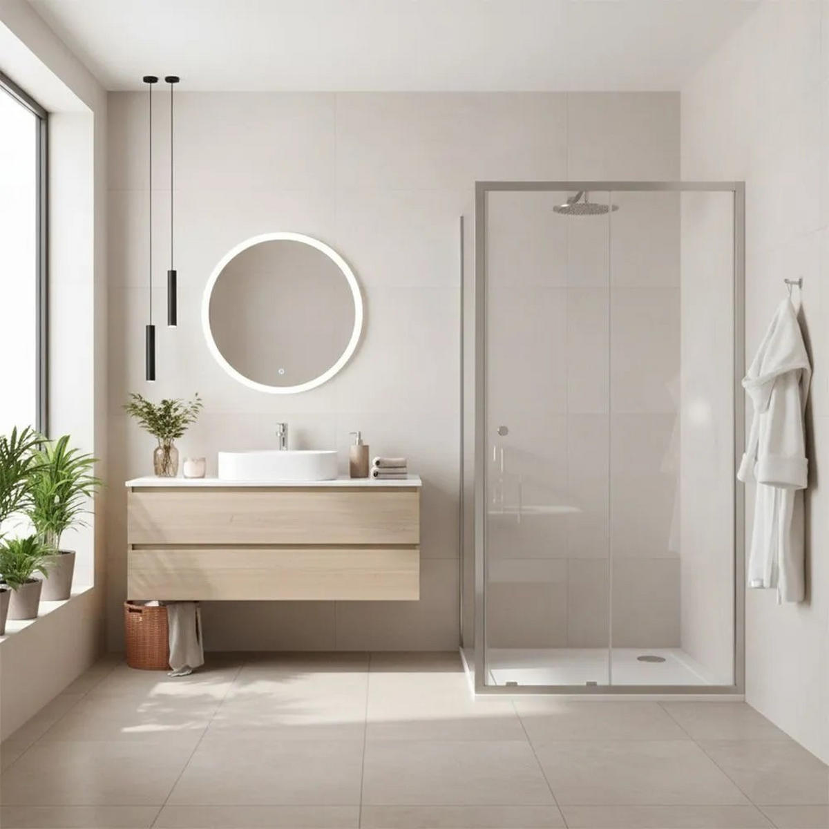 DUSCHKABINE Rea Primo Slide 130x90 Chrome - Chromfarben, Glas (130/90/190cm) - REA