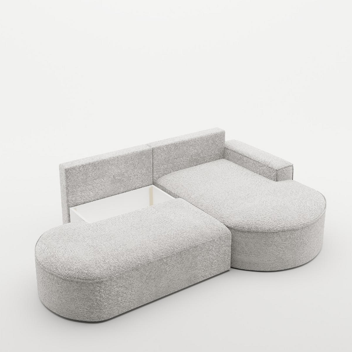 ECKSOFA Modena Pro - Komfort Und Stil stoff Arena Hellgrau Rechts - Hellgrau, Holz (278/179cm) - Kaiser Möbel