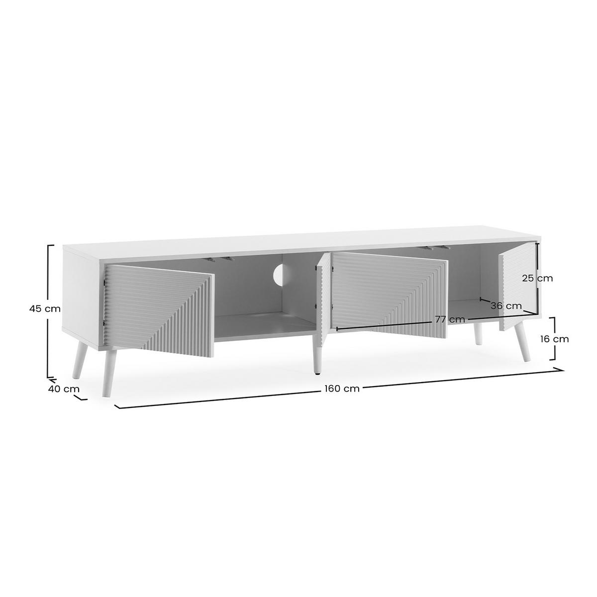 TV-ELEMENT Telmo 4 türen Weiß 160 cm - Weiß, Holzwerkstoff (160/45/40cm) - VS Venta-stock