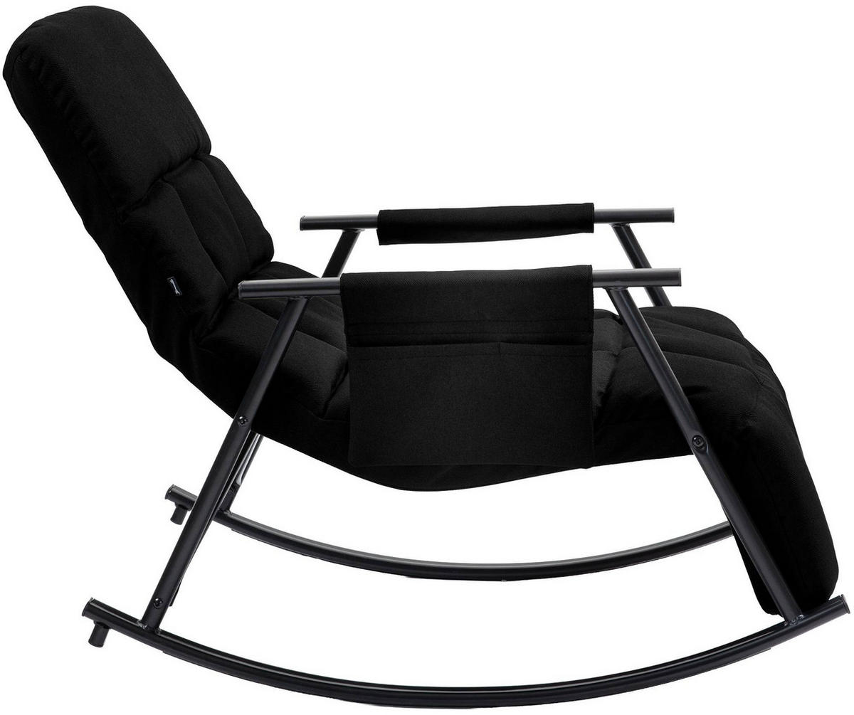 SCHAUKELSTUHL Mika Indoor 61x100x66cm Stoff Schwarz Liegestuhl - Schwarz, Kunststoff (61/66/100cm) - DELUKE