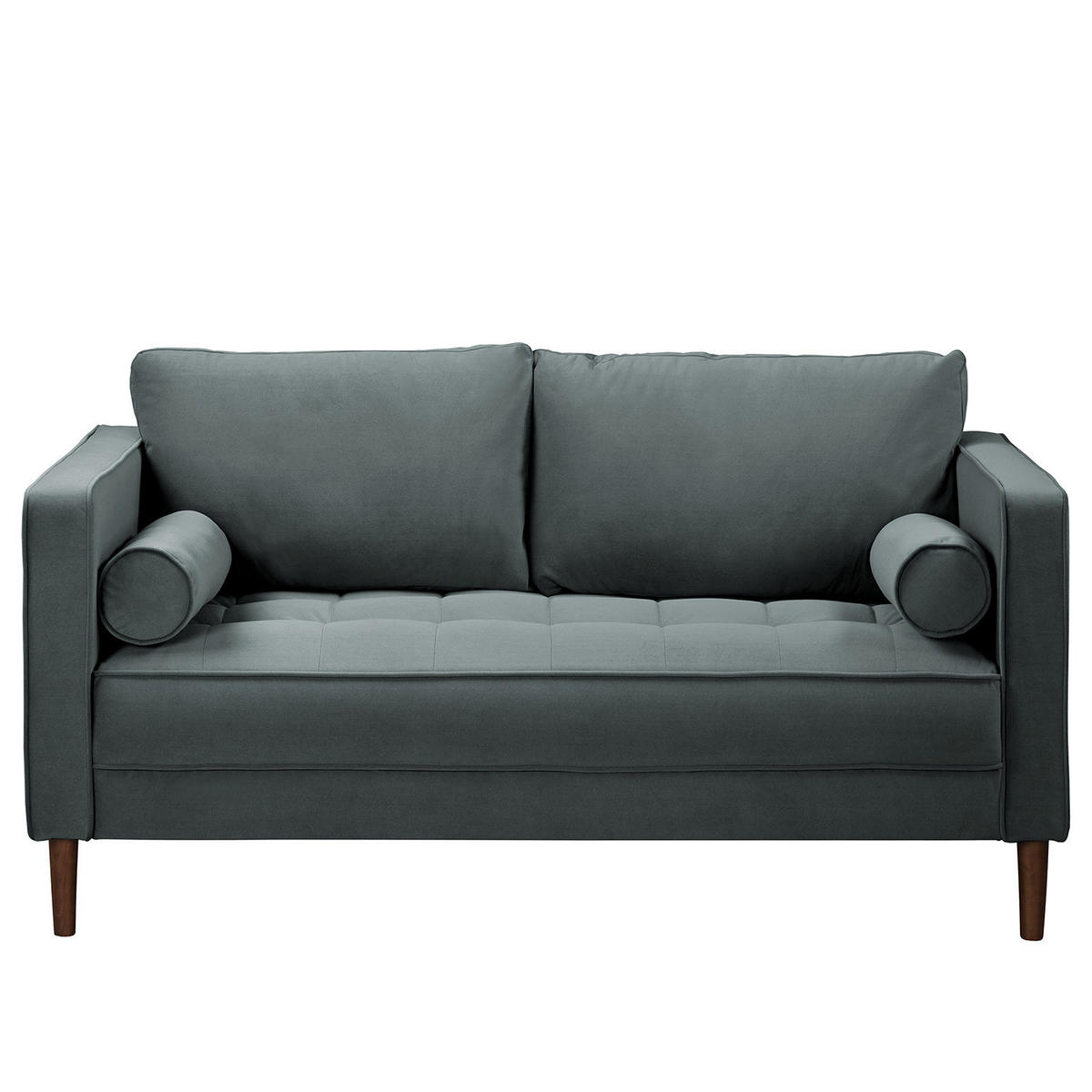 2-SITZER SOFA - Samt - Anthrazit, Textil (150/80/86cm) - home24