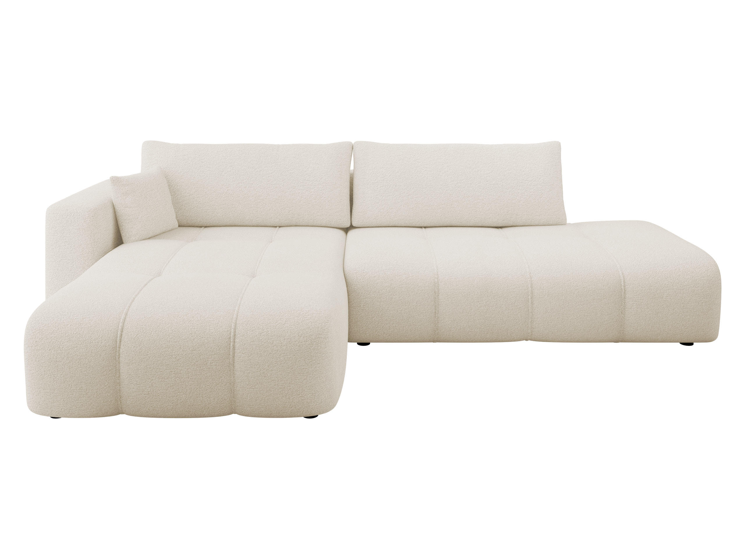 ECKSOFA Furyn O, Seite: Links - Creme/Schwarz, Holzwerkstoff/Kunststoff (262/145cm) - MIRJAN24