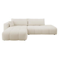 ECKSOFA Furyn O, Seite: Links - Creme/Schwarz, Holzwerkstoff/Kunststoff (262/145cm) - MIRJAN24