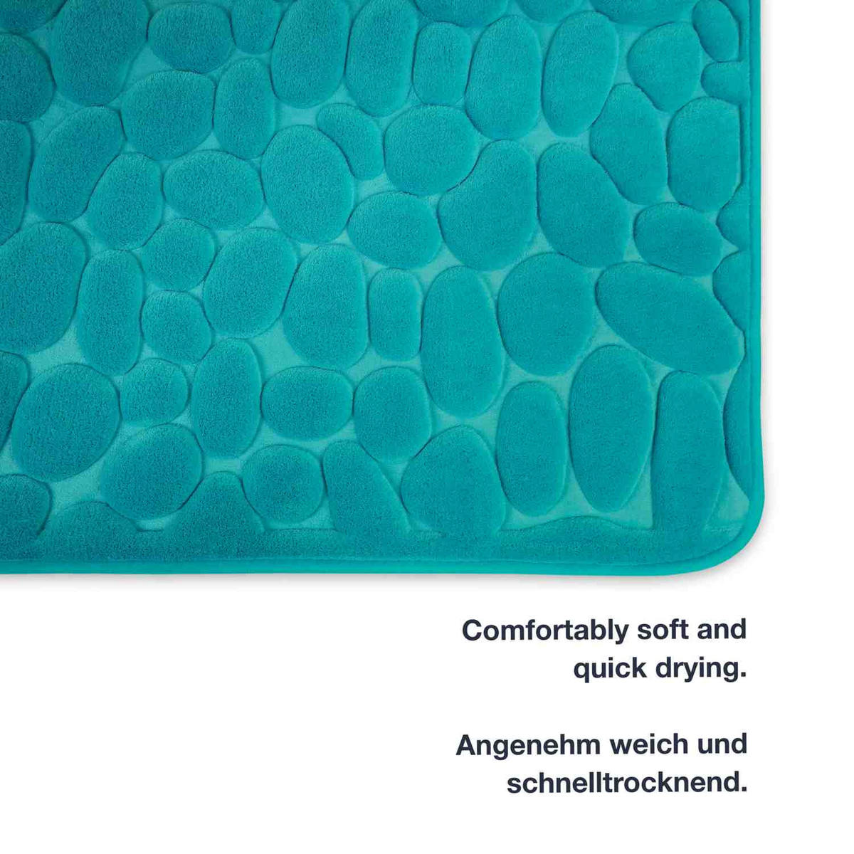 MEMORYSCHAUM BADEMATTE LONDON - Petrol, Textil (60/100cm) - WohnDirect